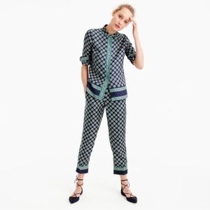 J crew silk pajama shirt in foulard print